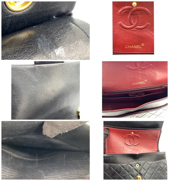 ❗️Sold❗️CHANEL Classic Lambskin Double Flap Medium Square Bag Black GHW - Picture 13 of 17